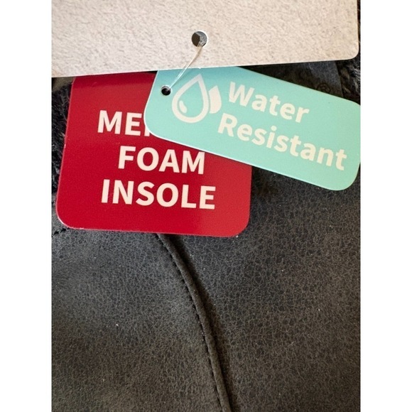 NWT MUK LUKS Women's Gray Mid-Calf Boots Size 7 Knit Cuff Side Zip Memory Foam - Picture 15 of 16